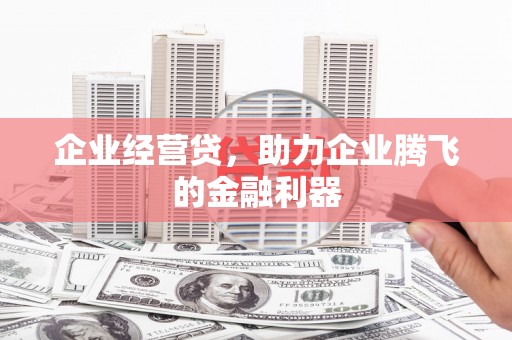 修武企业经营贷，助力企业腾飞的金融利器