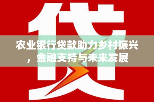 修武农业银行贷款助力乡村振兴，金融支持与未来发展