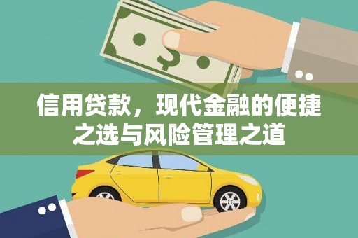 修武信用贷款，现代金融的便捷之选与风险管理之道