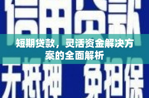 修武短期贷款，灵活资金解决方案的全面解析