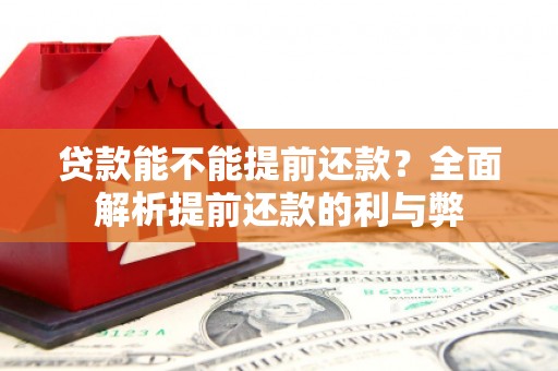 修武贷款能不能提前还款？全面解析提前还款的利与弊