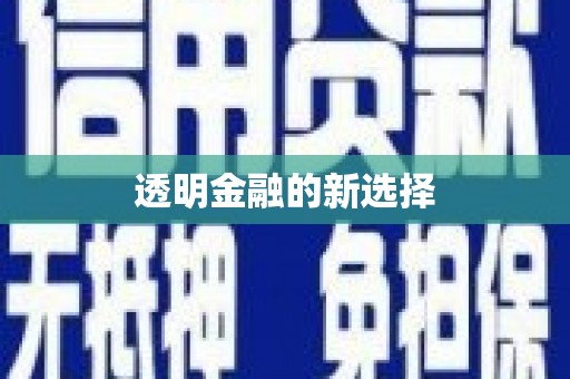 修武透明金融的新选择